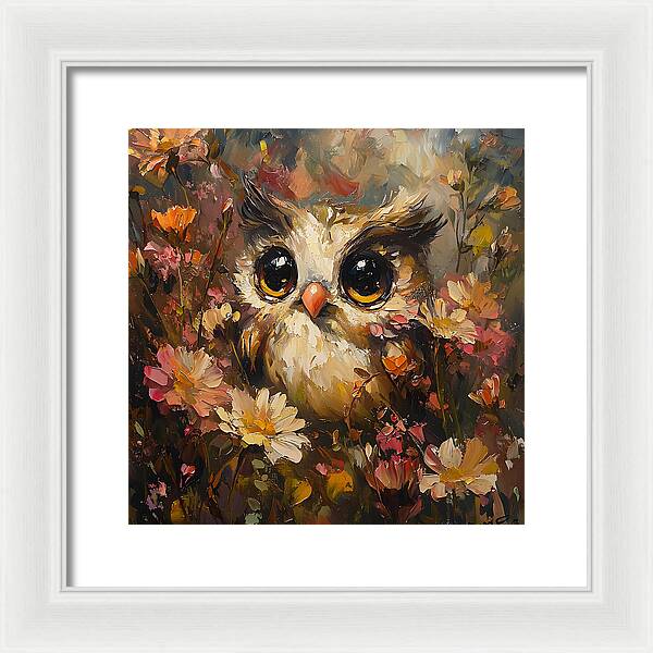 Owl in Bloom - Framed Print