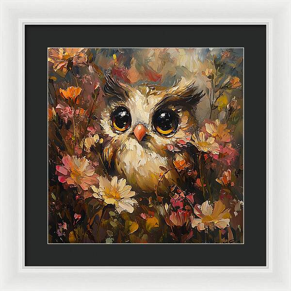 Owl in Bloom - Framed Print
