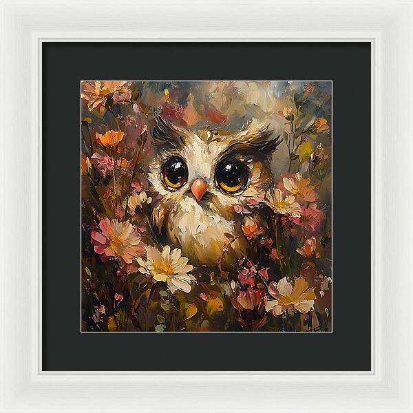 Owl in Bloom - Framed Print