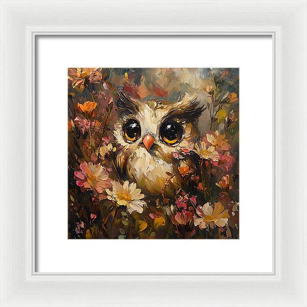 Owl in Bloom - Framed Print