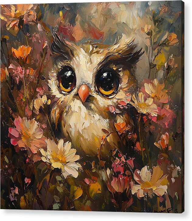 Owl in Bloom - Acrylic Print