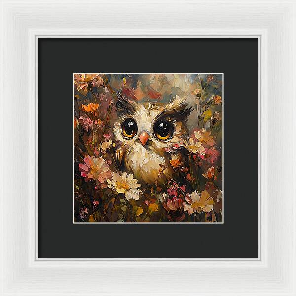 Owl in Bloom - Framed Print