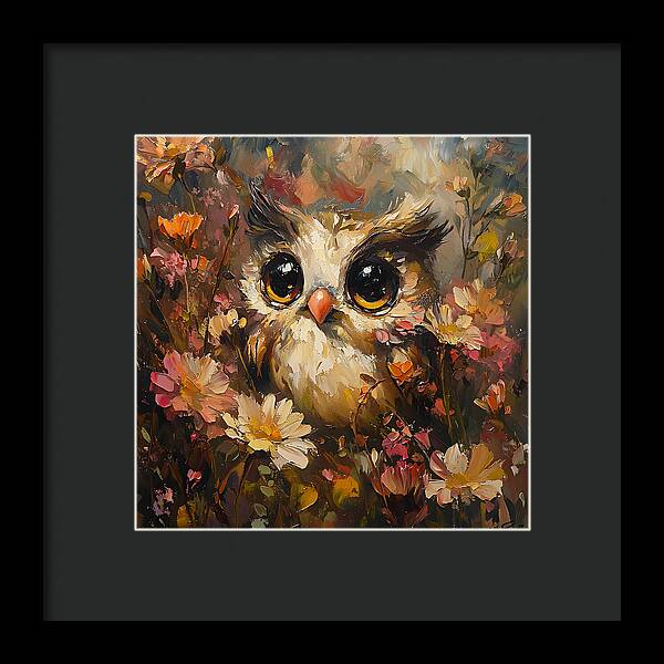Owl in Bloom - Framed Print