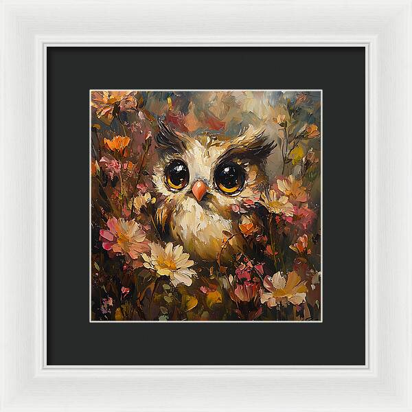 Owl in Bloom - Framed Print