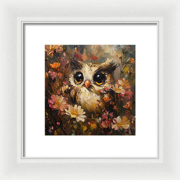 Owl in Bloom - Framed Print