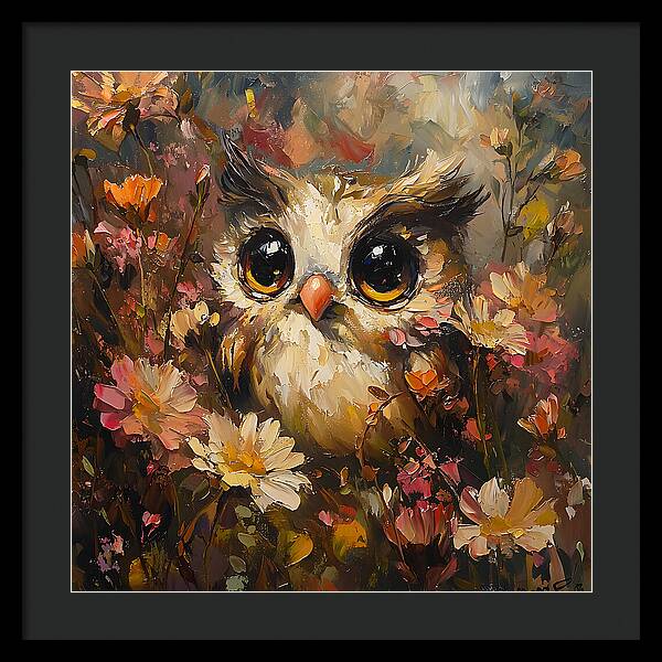 Owl in Bloom - Framed Print