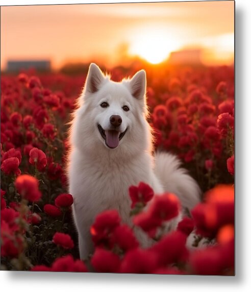 Petals and Paws - Metal Print