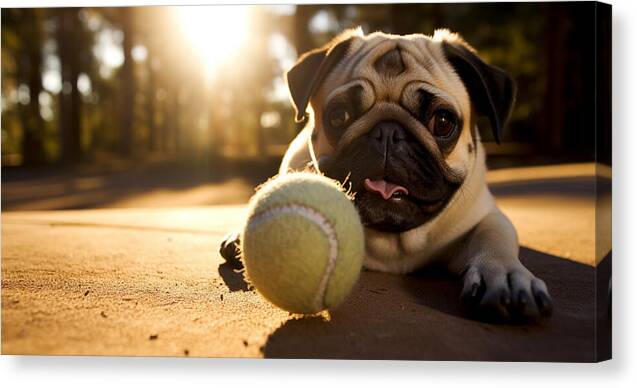 Playful Pugshine - Canvas Print