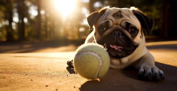 Playful Pugshine - Art Print