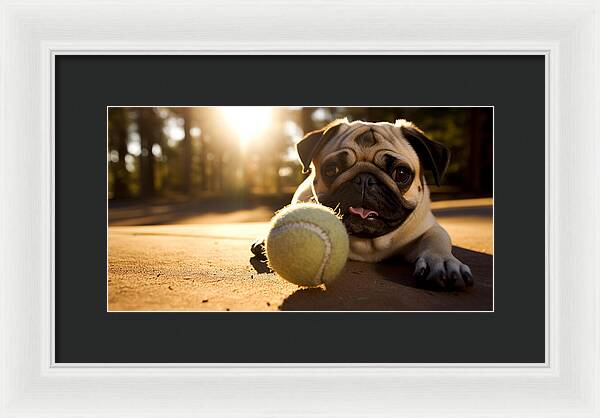 Playful Pugshine - Framed Print