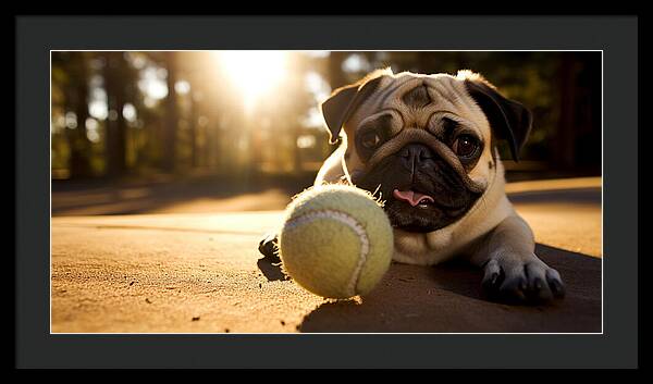 Playful Pugshine - Framed Print