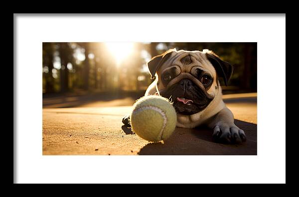 Playful Pugshine - Framed Print