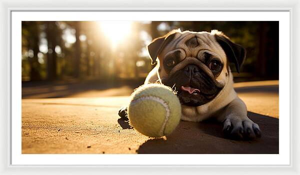 Playful Pugshine - Framed Print