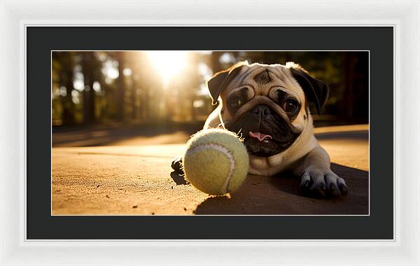 Playful Pugshine - Framed Print