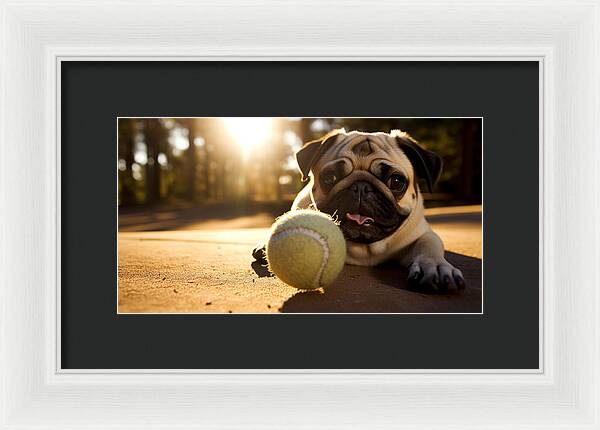 Playful Pugshine - Framed Print