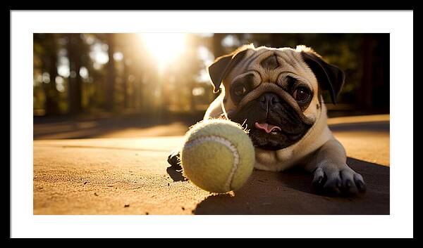 Playful Pugshine - Framed Print
