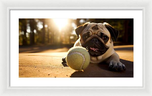 Playful Pugshine - Framed Print