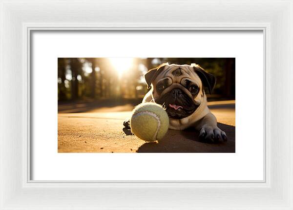 Playful Pugshine - Framed Print