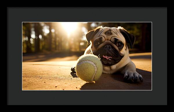 Playful Pugshine - Framed Print