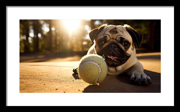 Playful Pugshine - Framed Print