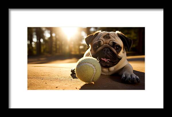Playful Pugshine - Framed Print