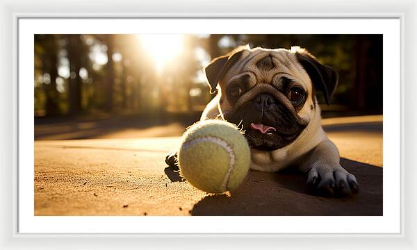 Playful Pugshine - Framed Print