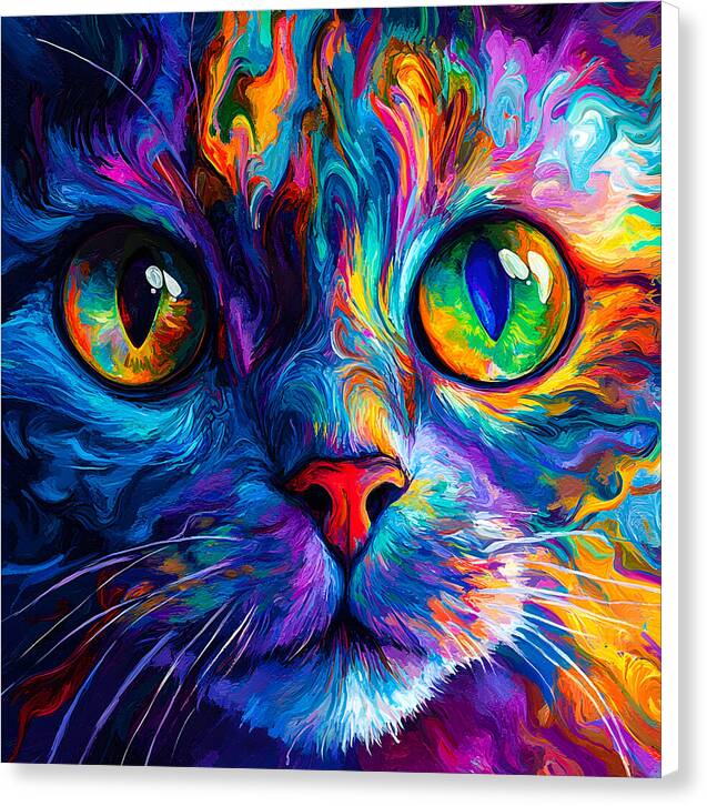 Psychedelic Purr - Canvas Print