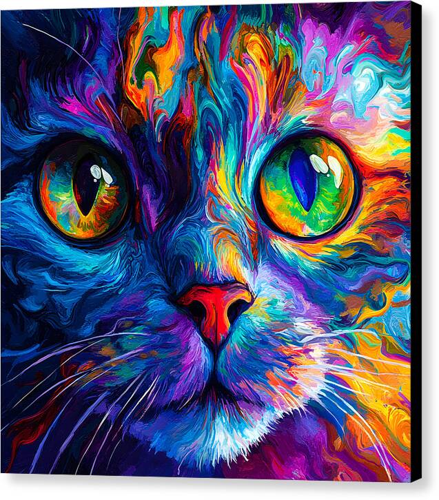 Psychedelic Purr - Canvas Print