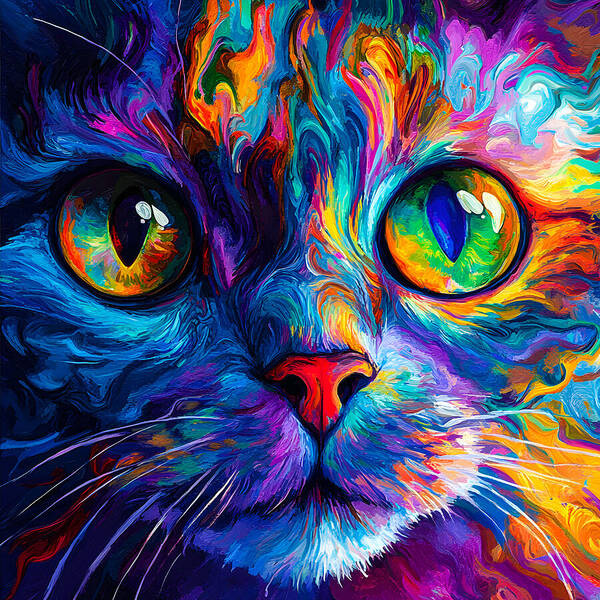 Psychedelic Purr - Art Print