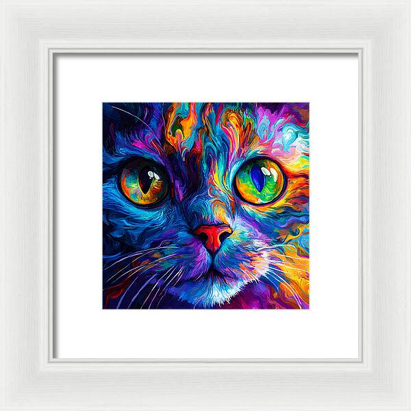 Psychedelic Purr - Framed Print