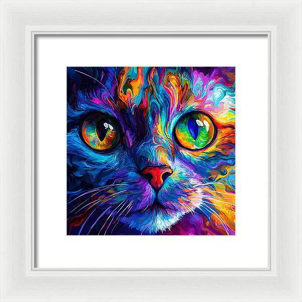 Psychedelic Purr - Framed Print
