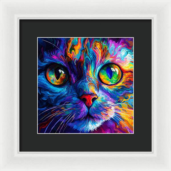 Psychedelic Purr - Framed Print