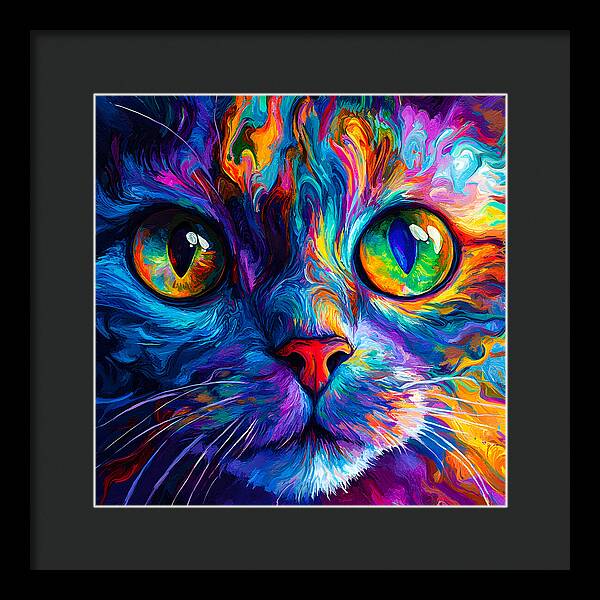 Psychedelic Purr - Framed Print