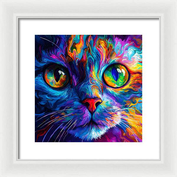 Psychedelic Purr - Framed Print