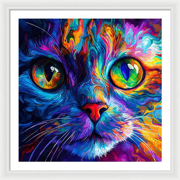 Psychedelic Purr - Framed Print