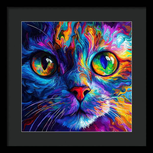 Psychedelic Purr - Framed Print