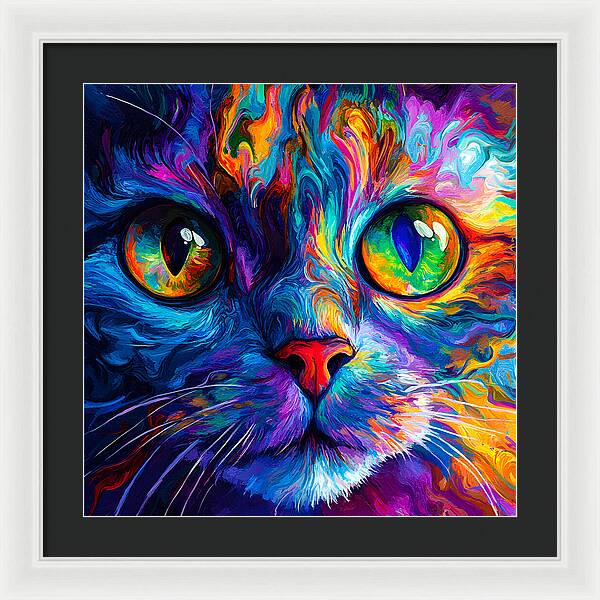 Psychedelic Purr - Framed Print
