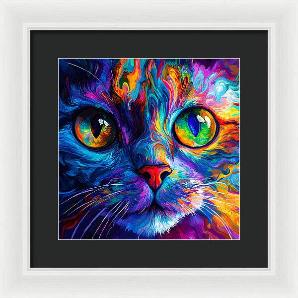Psychedelic Purr - Framed Print