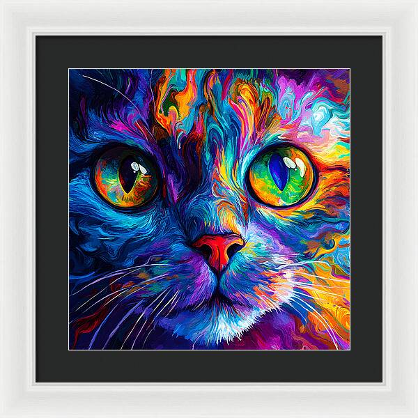 Psychedelic Purr - Framed Print
