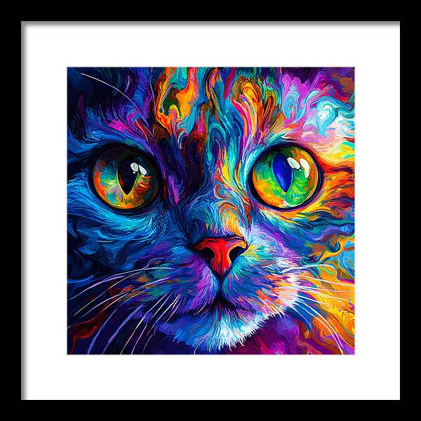 Psychedelic Purr - Framed Print