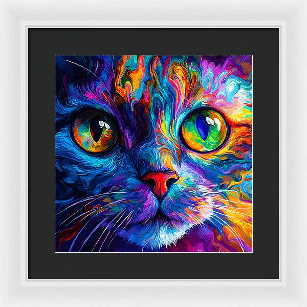 Psychedelic Purr - Framed Print