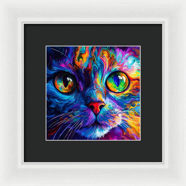 Psychedelic Purr - Framed Print