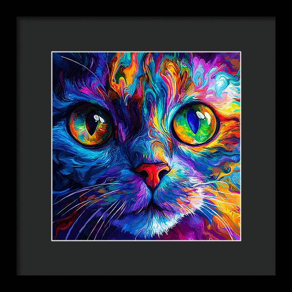 Psychedelic Purr - Framed Print