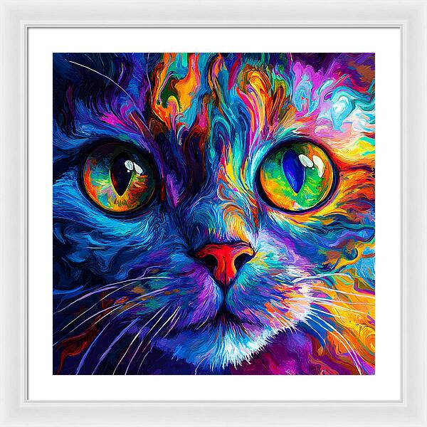 Psychedelic Purr - Framed Print