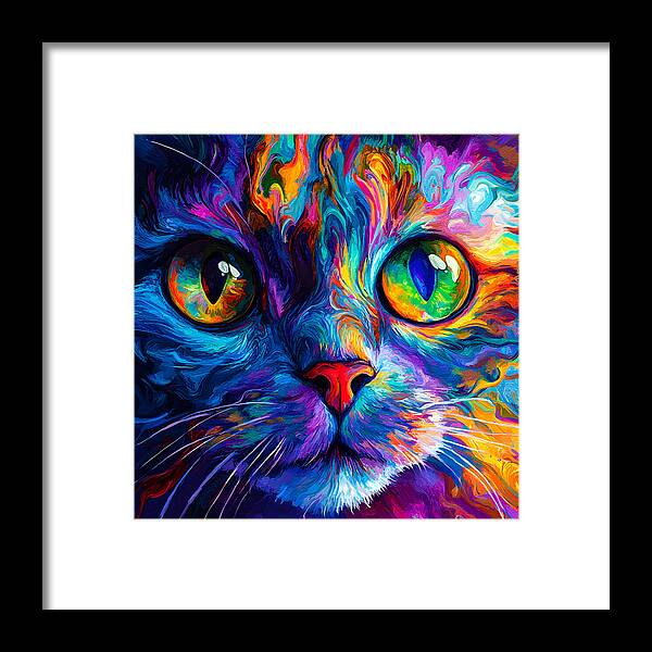 Psychedelic Purr - Framed Print