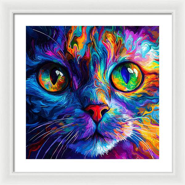 Psychedelic Purr - Framed Print