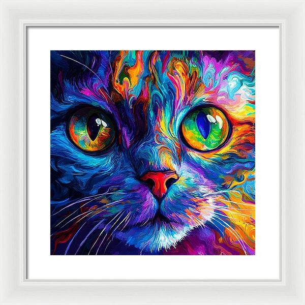 Psychedelic Purr - Framed Print