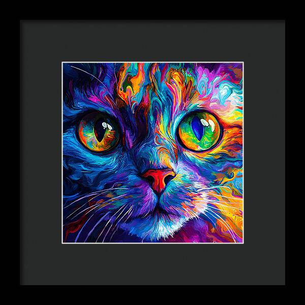 Psychedelic Purr - Framed Print