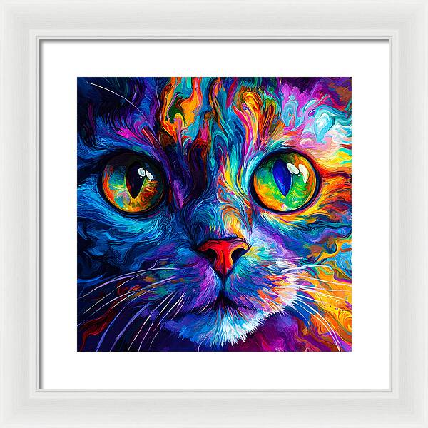 Psychedelic Purr - Framed Print