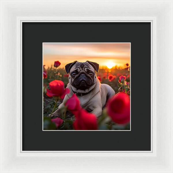 Pug Petals - Framed Print